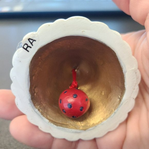 Avon Santa Tune Christmas Ornament Bell 1998 Hand Painted Ceramic EUC - Picture 5 of 6